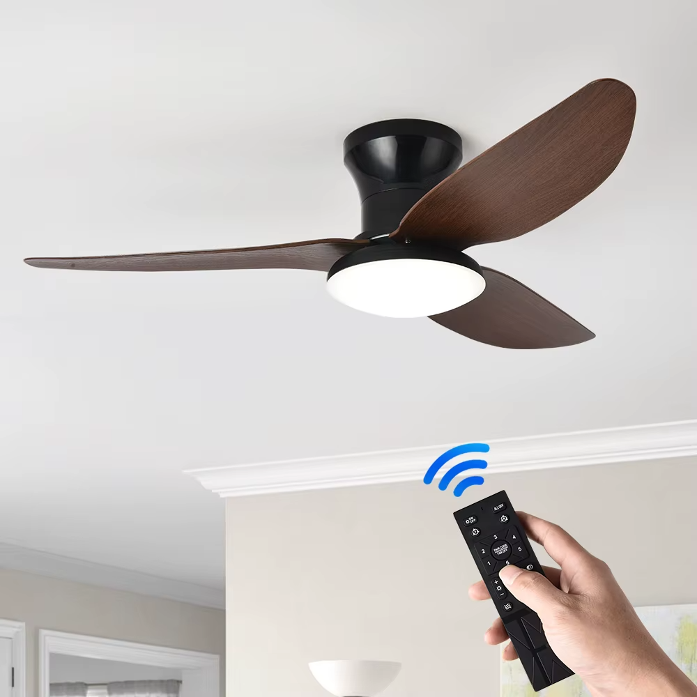 Ventilador de Techo con Aspas de Madera y Mando