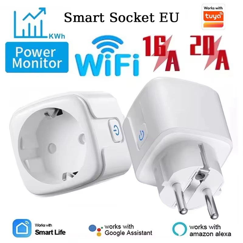 Enchufe Inteligente WiFi Tuya 20A Consumo